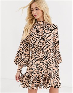 Платье с длинными рукавами и тигровым принтом Finders keepers