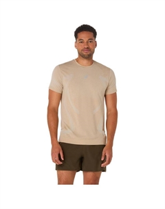 Футболка Trail, дорожная, бесшовный топ из ss, кремовый - s Asics