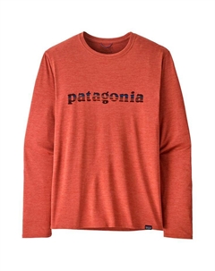 Футболка для походов, размер M, размер L/S, Capilene, классная, ежедневная, графика 73, текст, логотип, цвет: красный x Dye - S Patagonia