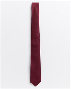 Бордовый атласный узкий галстук Asos design