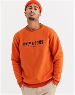 Оранжевый свитшот с логотипом Only & sons