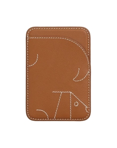 HERMES Кожаный картхолдер женский, 37 Gold Gold Brown Hermès