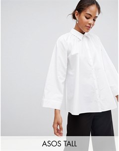 Блузка с присборенным вырезом Tall Asos white