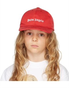 Детская красная кепка с логотипом Palm angels