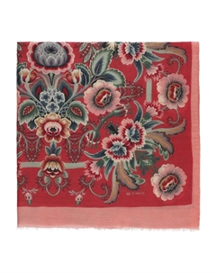 Шарф с цветочным принтом, красный Etro