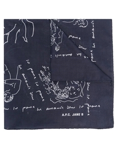 Шарф с графичным принтом, синий A.p.c.