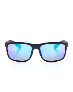 Солнцезащитные очки Huelo в квадратной оправе, синий Maui jim
