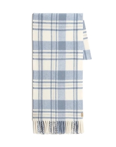 Клетчатый шарф с бахромой, синий Woolrich