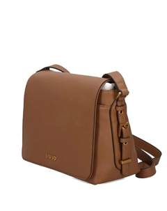 Сумка через плечо среднего размера с логотипной пластиной, коричневый Liu jo