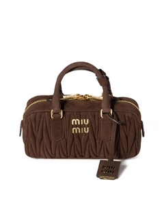 Сумка Arcadie из стеганой замши, коричневый Miu miu