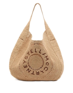 Вязаная наплечная сумка с логотипом, нейтральный Stella mccartney