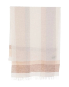 Полосатый шарф с бахромой, белый D'exterior
