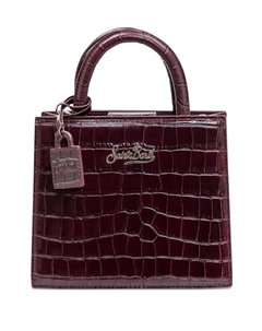 Мини-сумка-сэтчел с тиснением под крокодила, красный Mc2 saint barth
