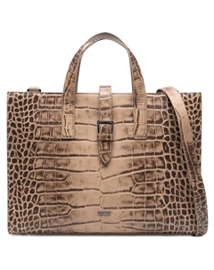 Сумка-тоут с эффектом кожи крокодила, нейтральный Emporio armani