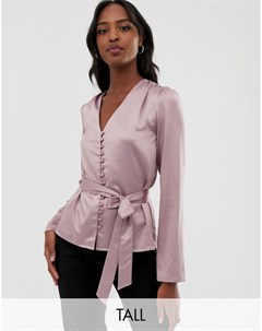 Атласная блузка на пуговицах Fashion union tall
