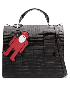 Большая сумка с тиснением под кожу крокодила, коричневый Walter van beirendonck