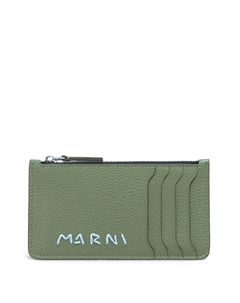 Кожаный картхолдер, зеленый Marni