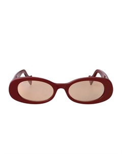 Солнцезащитные очки в овальной оправе, красный Gucci