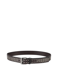 Ремень с пряжкой и заклепками, черный Dondup
