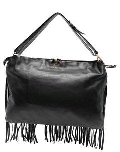 Сумка на плечо с бахромой, черный Miu miu