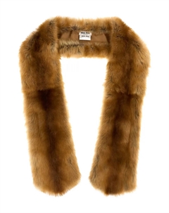 Меховой шарф, коричневый Miu miu