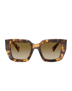 Солнцезащитные очки в геометричной оправе, коричневый Miu miu