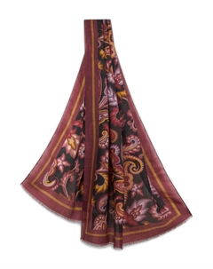 Шарф из кашемира с принтом «пейсли», красный Etro