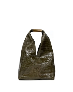 Сумка на плечо с тиснением под кожу крокодила, зеленый Mm6 maison margiela