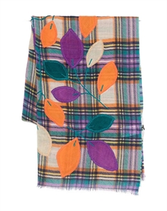 Пледовый шарф с вышивкой в виде листьев, фиолетовый Sgombero cantine