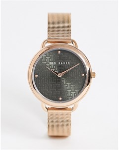 Золотистые часы с сетчатым браслетом Ted baker london
