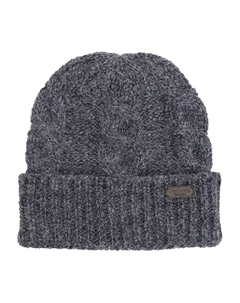 Комплект из шапки и шарфа фактурной вязки, серый Barbour