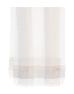Полосатый шарф с бахромой, белый D'exterior