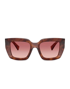 Солнцезащитные очки в геометричной оправе, коричневый Miu miu