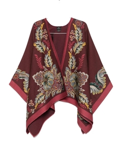 Пончо с цветочным принтом, красный Etro