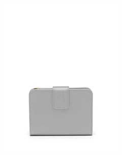 Кошелек из сафьяновой кожи с логотипом, серый Prada