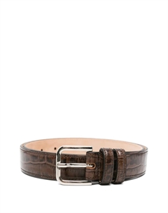 Ремень из кожи с эффектом крокодила, коричневый Cordera