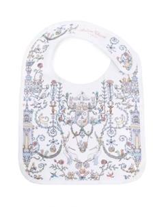 Нагрудник из органического хлопка с графичным принтом, белый Atelier choux