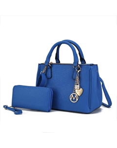 Ruth Женская сумка-портфель из веганской кожи с кошельком - 2 предмета, синий Mkf