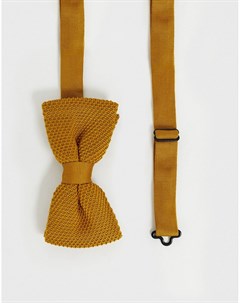 Трикотажный галстук бабочка горчичного цвета Twisted tailor