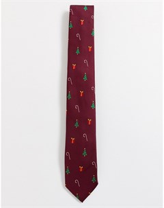 Красный новогодний галстук Jack & jones