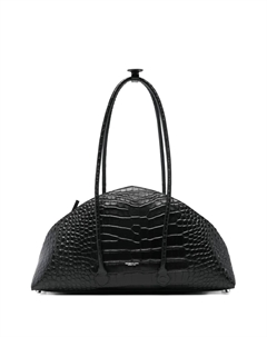 Сумка-тоут с эффектом крокодиловой кожи, черный Federico cina