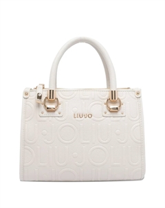 Сумка-тоут с тиснением логотипа, белый Liu jo