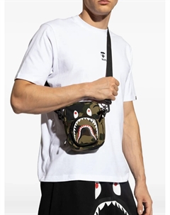Плечевая сумка с камуфляжным рисунком и изображением акулы, зеленый A bathing ape®