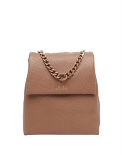 Рюкзак с клапаном, украшенный цепочкой, коричневый Liu jo