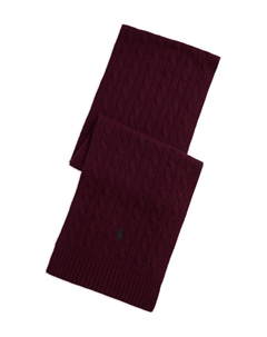 Шарф вязаный косами, красный Polo ralph lauren