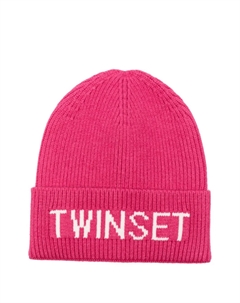 Шапка бини с логотипом, розовый Twin-set kids