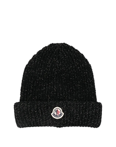 Шапка с нашивкой-логотипом, черный Moncler enfant