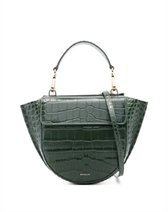 Мини-сумка-тоут Hortensia полукруглой формы с тиснением под крокодила, зеленый Wandler
