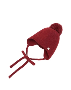 Шапка с помпоном на завязках, красный Paz rodriguez