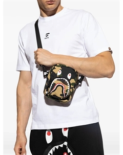 Сумка-мессенджер с камуфляжным принтом и акулой, желтый A bathing ape®